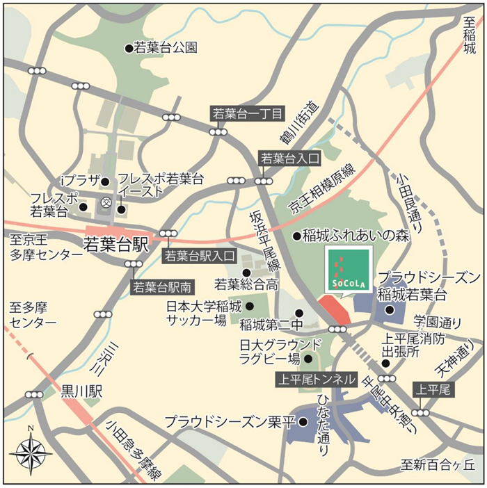 ソコラ青葉台のマップ地図